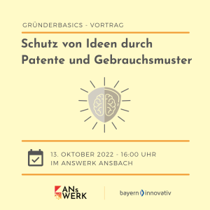 Online Vortrag Schutz von Ideen durch Patente und Gebrauchsmuster