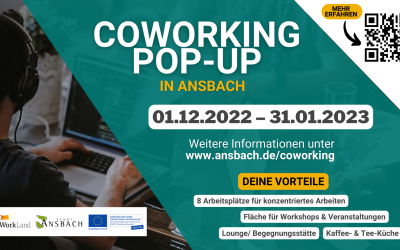 Coworking Pop-Up in Ansbach eröffnet ab dem 01.12.2022
