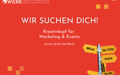 Wir suchen Dich! Kreativkopf für Markting & Events